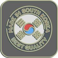 Icon made in south korea. South Korea elements. Icons in embossed style. Good for prints, posters, logo, advertisement, infographics, etc. vector