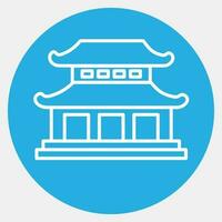 Icon south korea palace. South Korea elements. Icons in blue round style. Good for prints, posters, logo, advertisement, infographics, etc. vector