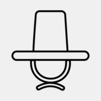 icono sombrero. sur Corea elementos. íconos en línea estilo. bueno para huellas dactilares, carteles, logo, anuncio publicitario, infografía, etc. vector