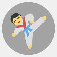 Icon taekwondo martial arts. South Korea elements. Icons in color mate style. Good for prints, posters, logo, advertisement, infographics, etc. vector