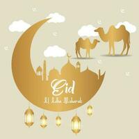 eid al adha mubarak islamic elegant creative vector design,