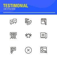 Testimonial, Customer Feedback and User Experience related icon set vector