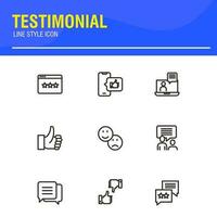 Testimonial, Customer Feedback and User Experience related icon set vector