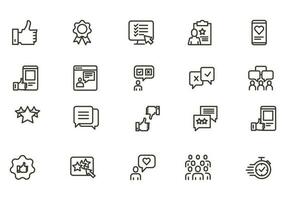 Testimonial, Customer Feedback and User Experience related icon set vector