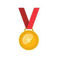 vector oro, plata y bronce medallas con azul cinta plano vector íconos para Deportes aplicaciones y sitios web, vector ilustración.