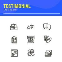 Testimonial, Customer Feedback and User Experience related icon set vector