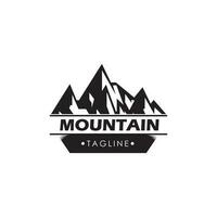 montaña logo, montaña expedición y rock alpinismo vector iconos