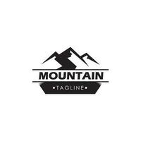 montaña logo, montaña expedición y rock alpinismo vector iconos