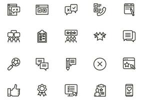 Testimonial, Customer Feedback and User Experience related icon set vector