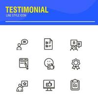 Testimonial, Customer Feedback and User Experience related icon set vector