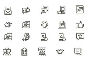 Testimonial, Customer Feedback and User Experience related icon set vector