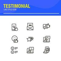 testimonial, cliente realimentación y usuario experiencia relacionado icono conjunto vector