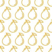 Vector seamless pattern with pears and leaves. Textile design, fabric, wrapping paper. Healthy food concept