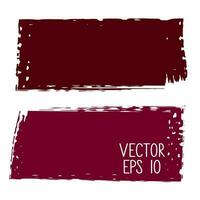 Set of vector grunge banners isolated on white background. A group of backgrounds with uneven rough edges. Vector design elements, 2 colored frames