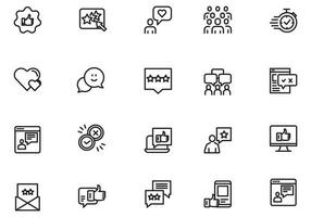 Testimonial, Customer Feedback and User Experience related icon set vector