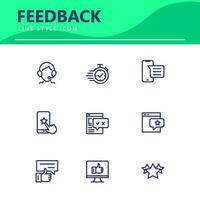 set icon line simple icon set Testimonial, Customer Feedback, vector illustration