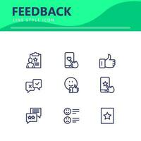 set icon line simple icon set Testimonial, Customer Feedback, vector illustration