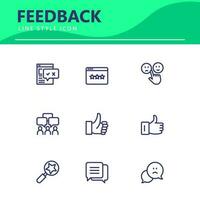 set icon line simple icon set Testimonial, Customer Feedback, vector illustration