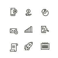 business, finance, management, icon set vector