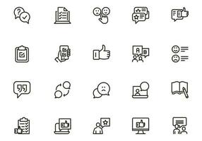 Testimonial, Customer Feedback and User Experience related icon set vector