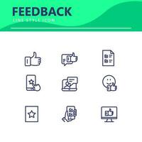 set icon line simple icon set Testimonial, Customer Feedback, vector illustration