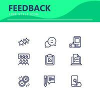 set icon line simple icon set Testimonial, Customer Feedback, vector illustration