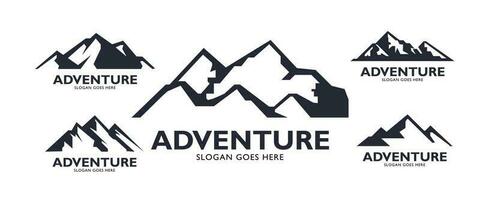 Mountain logo, Mountain expedition and rock climbing vector icons.