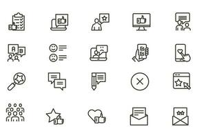 Testimonial, Customer Feedback and User Experience related icon set vector