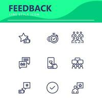 set icon line simple icon set Testimonial, Customer Feedback, vector illustration