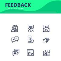 set icon line simple icon set Testimonial, Customer Feedback, vector illustration