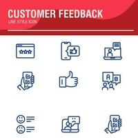 Testimonial, Customer Feedback and User Experience related icon set vector