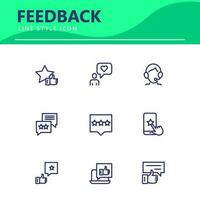 set icon line simple icon set Testimonial, Customer Feedback, vector illustration