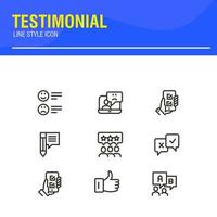 Testimonial, Customer Feedback and User Experience related icon set vector