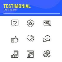 Testimonial, Customer Feedback and User Experience related icon set vector