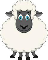 Cute sheep mascot cartoon smiling vector