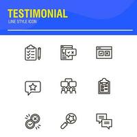 Testimonial, Customer Feedback and User Experience related icon set vector