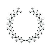 Set of wreaths and branches with leaves. Hand drawing laurel wreaths and branches collection. vector