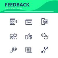 set icon line simple icon set Testimonial, Customer Feedback, vector illustration