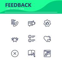 set icon line simple icon set Testimonial, Customer Feedback, vector illustration