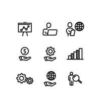 set icon seo promotion, analytics, management. line style vector