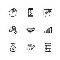 business, finance, management, icon set vector