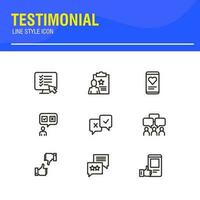 Testimonial, Customer Feedback and User Experience related icon set vector