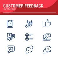 Testimonial, Customer Feedback and User Experience related icon set vector