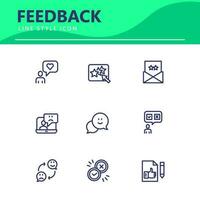 set icon line simple icon set Testimonial, Customer Feedback, vector illustration