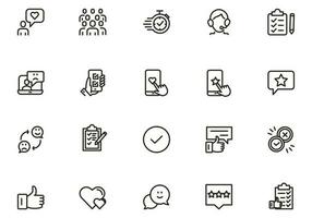 Testimonial, Customer Feedback and User Experience related icon set vector