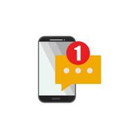 One incoming message, open message icon, notification. Vector