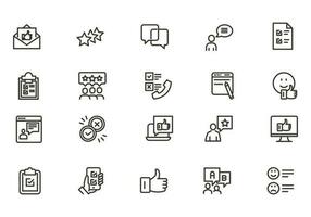 Testimonial, Customer Feedback and User Experience related icon set vector