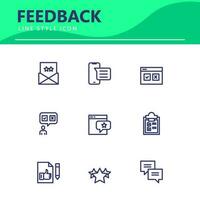 set icon line simple icon set Testimonial, Customer Feedback, vector illustration