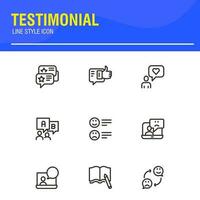 Testimonial, Customer Feedback and User Experience related icon set vector