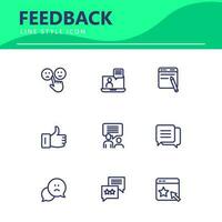 set icon line simple icon set Testimonial, Customer Feedback, vector illustration